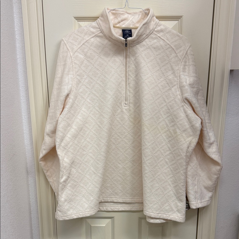 Lands' End Cream Quilted Jacket